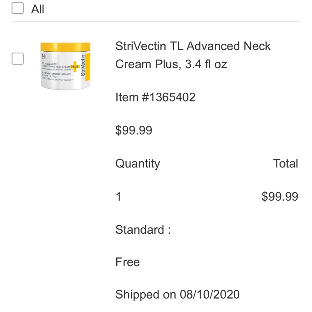 Strivectin neck cream
